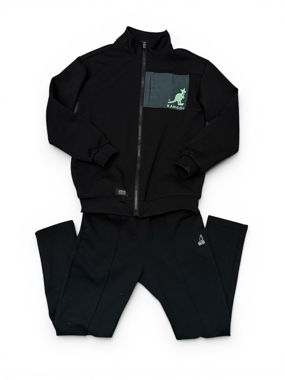 Kangol Kids Black Zip Tracksuit Set - Jacket and Pants Set